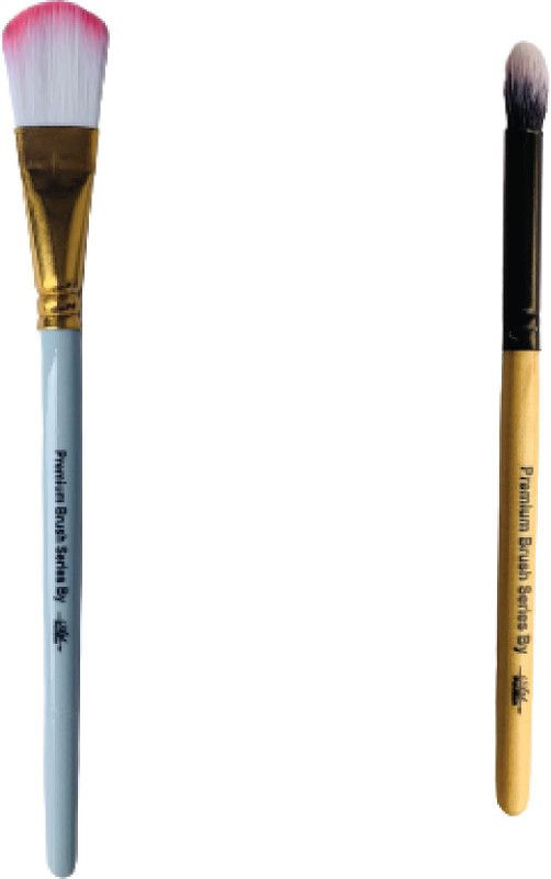 ART PAVILION The Pingaksho | Combo Pack | Soft Face Pack Brush | For Charcoal Blending and Makeup + Charcoal Smudger Blender | Dual Colour | For Charcoal blending & Makeup  (Set of 2, Multicolor)