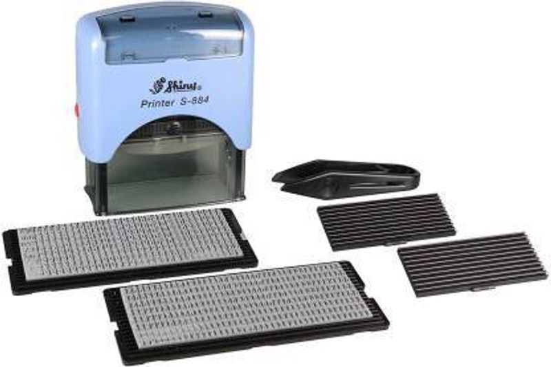 SHINY S-884 Self - Inking Printing Kit / Self Macking Stamp Self ink  (Standerd, Blue)