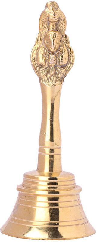 MORMUKUT Pooja bell or Ghanti Brass Pooja Bell  (Gold, Pack of 1)