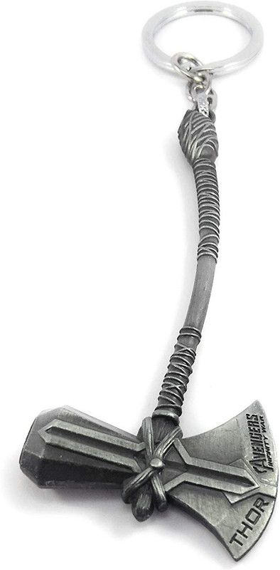 SN RACERS Avengers Infinity War Thor Axe Stormbreaker Alloy Antique Silver Colour Keychain Key Chain