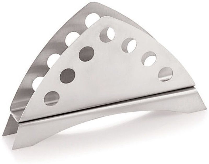finality 1 Compartments Stainless Steel Hotel ware Matt Finish Fancy Triangle Napkin/Tissue Holder Napkin Stand  (Silver)