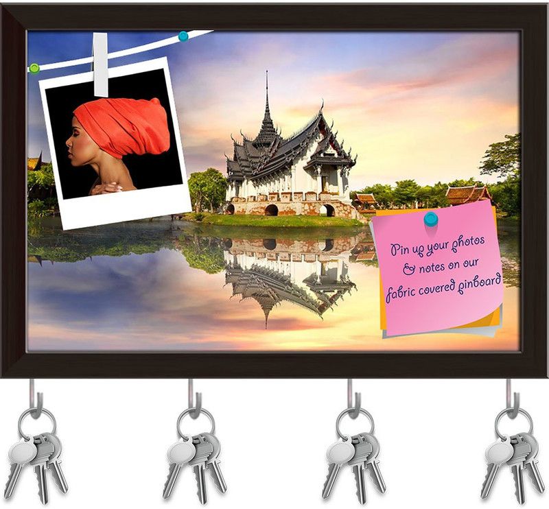 Artzfolio Sanphet Prasat Palace Bangkok Thailand Pinboard & Key Hooks Dark Brown11.8x8in Cork Bulletin Board  (Multicolor 11.8 x 8 inch (30 x 20 cms))