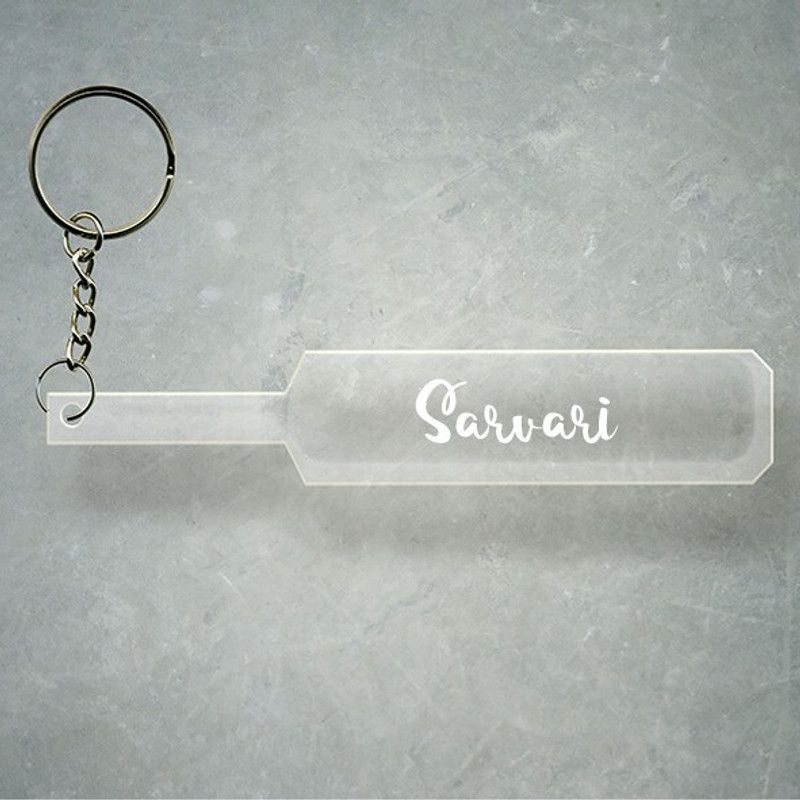 SY Gifts Cricket Bat Logo Design With Sarvari Name Key Chain