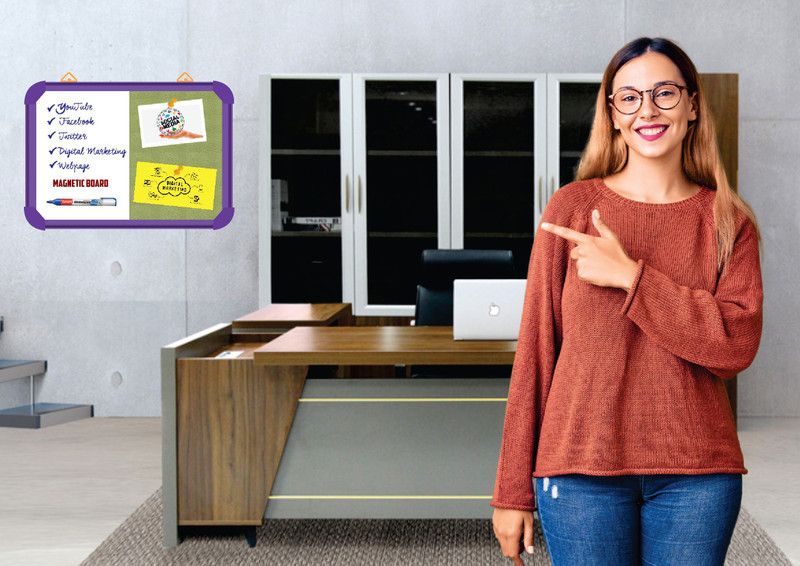 Sunway Display System MAGNETIC board 3*2 feet, VIOLET Aluminium (P GREEN) Board CORK Bulletin Board  (P GREEN)