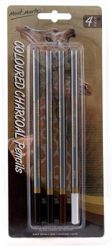 Skywalk Charcoal Pencils Round Shaped Color Pencils  (Set of 4, Multicolor)