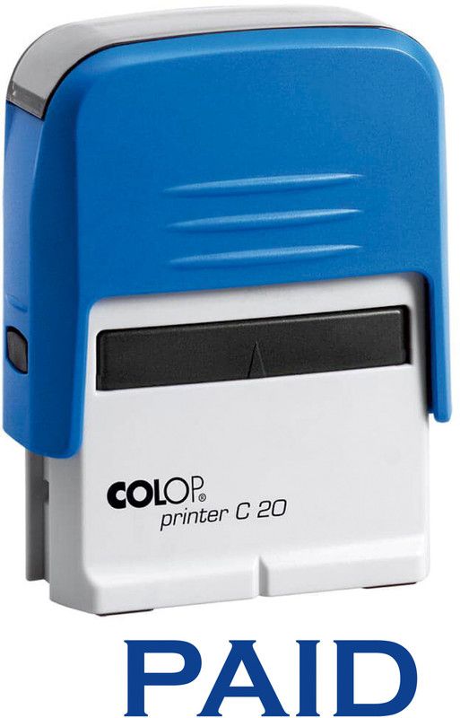 colop PAID SELF INK STAP SELF INKING STAMP  (MIDIUM, BLUE)