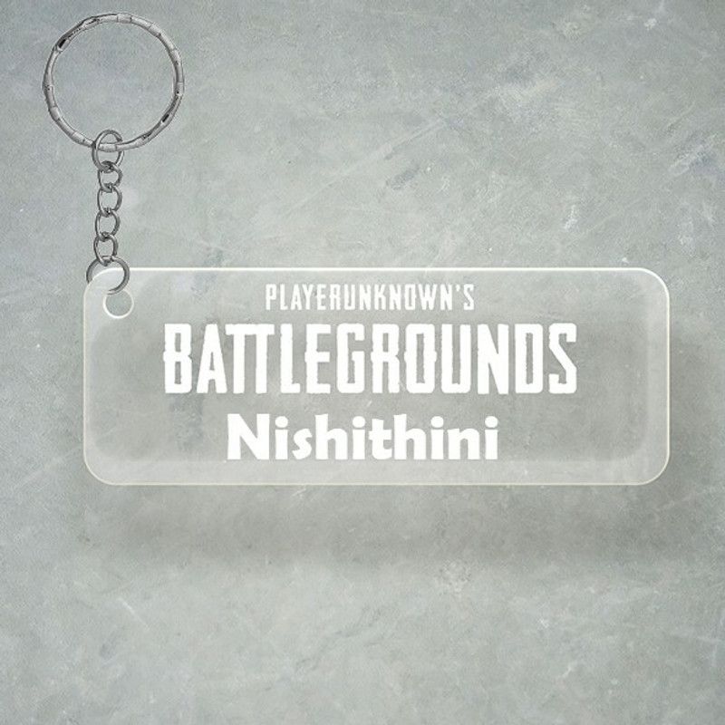 SY Gifts PUBG Design With Nishithini Name Key Chain