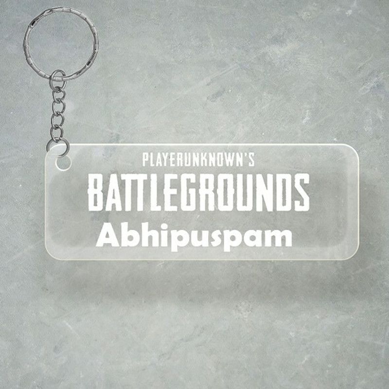 SY Gifts PUBG Design With Abhipuspam Name Key Chain