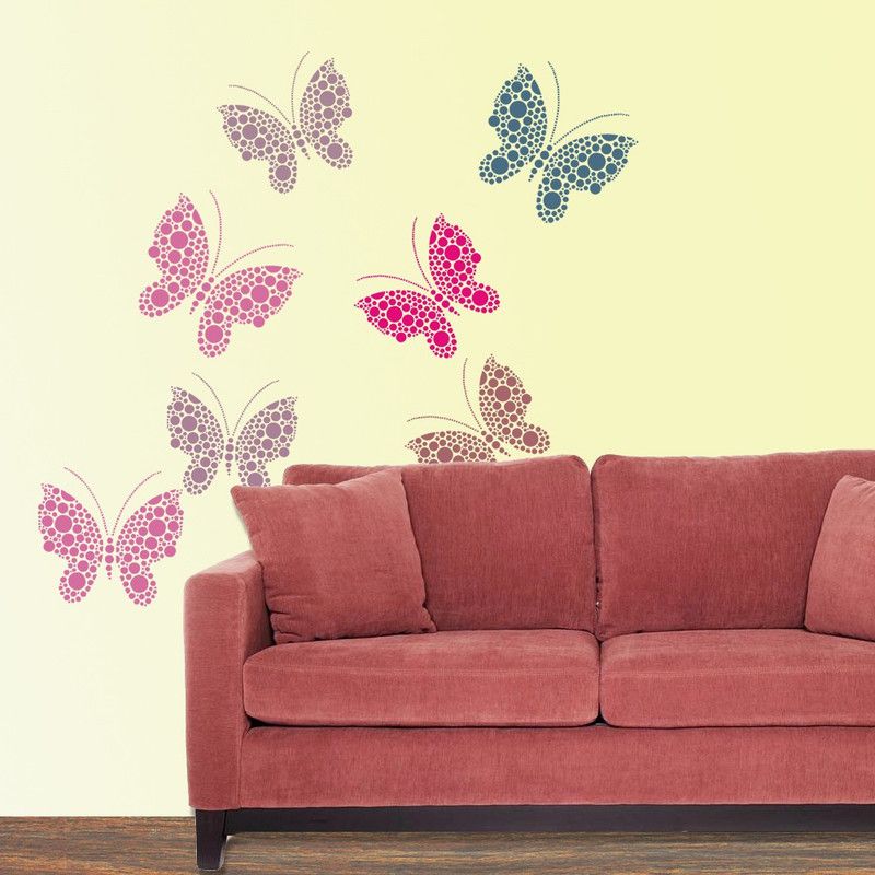 Arhat Stencils BUTTERFLY ASR-E221 GLOSSY PVC (Wall Décor & Art) Stencil  (Pack of 2, BUTTERFLY)