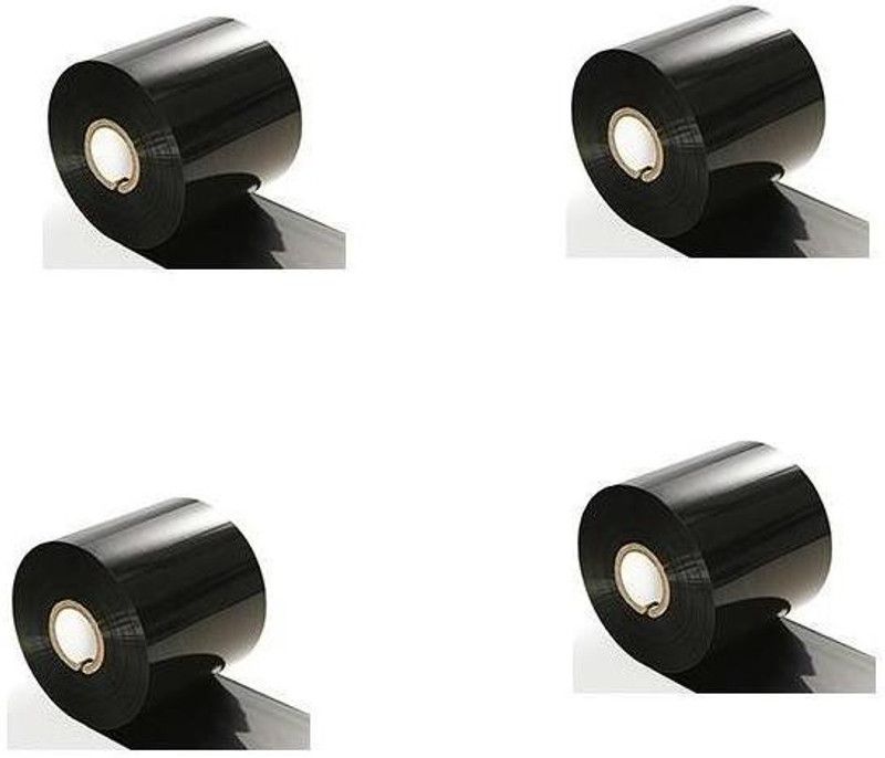 youtech 55 mm X 300 Meters,(2.17inchX300meters) Thermal Transfer Barcode Ribbon (WAX), Set of 4 Ribbon Non-adhesive Paper Label  (Black)