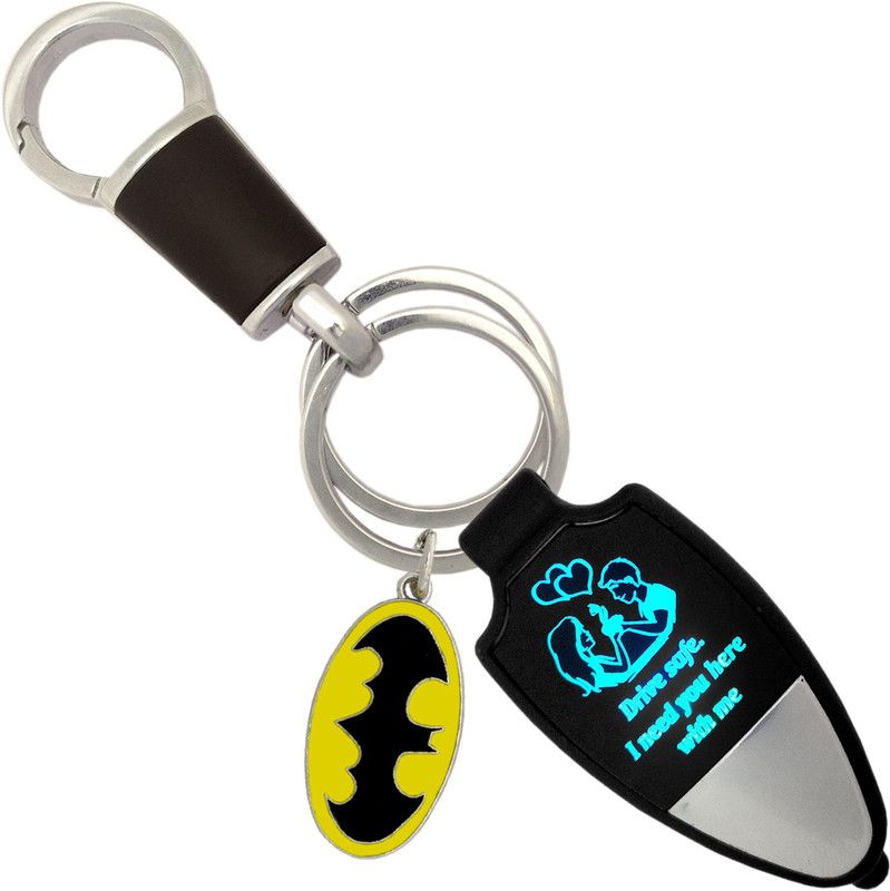 MGP FASHION New Couple Light Drive Safe With Black Hook And Batman Latest Design Good Quality For Boys & Girls Car Bike Home Office Keyring Key Chain