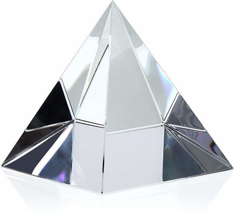 VR Creatives Transparent H - 3.5 Cm Crystal Paper Weights with clear  (Set Of 1, Multicolor)