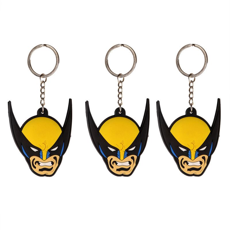 AVI doublesided Wolverine Head Design ( Pack of 3 ) Key Chain