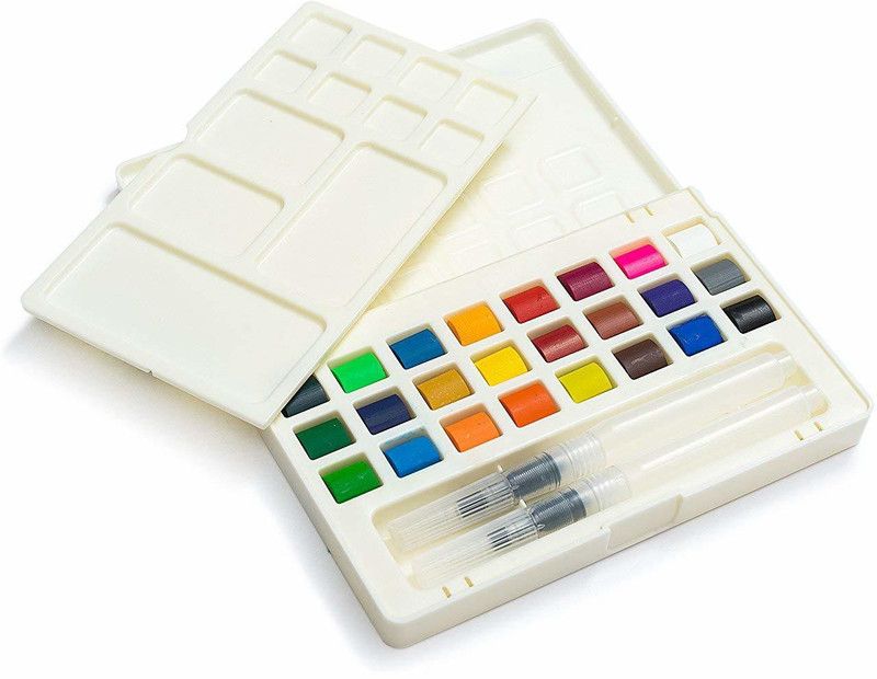FRKB 24 Water cake Colors Travel Pocket Set  (Set of 24, White)