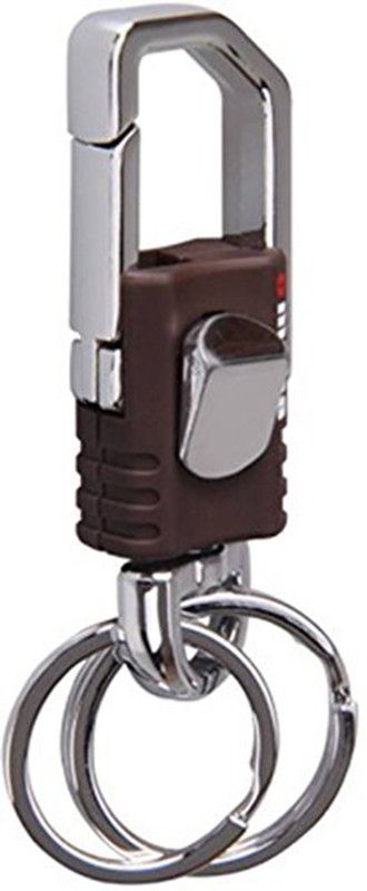 SOI 3713 Hook Style Metal Premium Double Round Hook Keychain for Cars & Bikes Key Chain