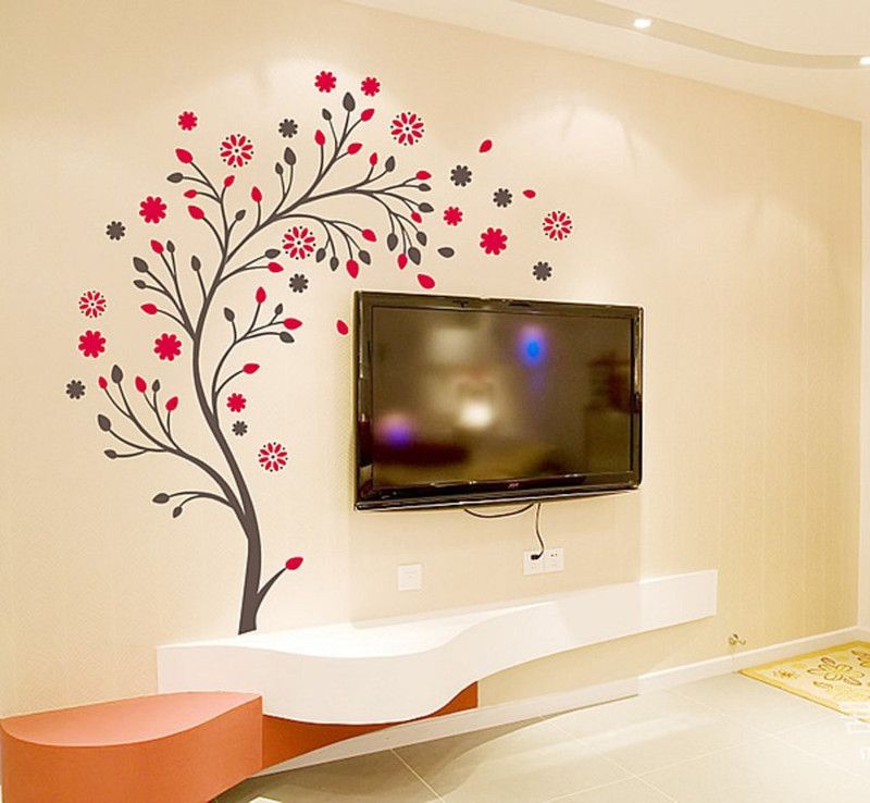 UD Unique Decor Tree with Beautiful Flower Reusable Wall Stencil (36 x 72 inch) RF(Wall Decor)_151 Beautiful Tree Stencil  (Pack of 1, Beautiful Tree)