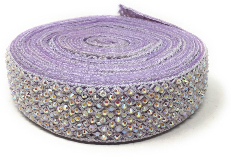 Inhika 9 Meters Lace Border Material, Embroidered, Net Fabric (5cm Wide, Pastel Purple) for saree dupatta lehenga blouse Lace Reel  (Pack of 1)
