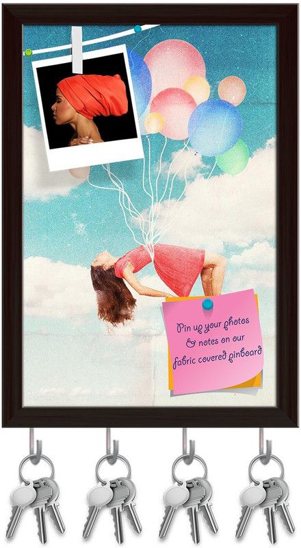 Artzfolio Fantasy Retro Artwork with Beautiful Woman Pinboard Key Hook Dark Brown8x11.5in Cork Bulletin Board  (Multicolor 8 x 11.5 inch (20 x 29 cms))