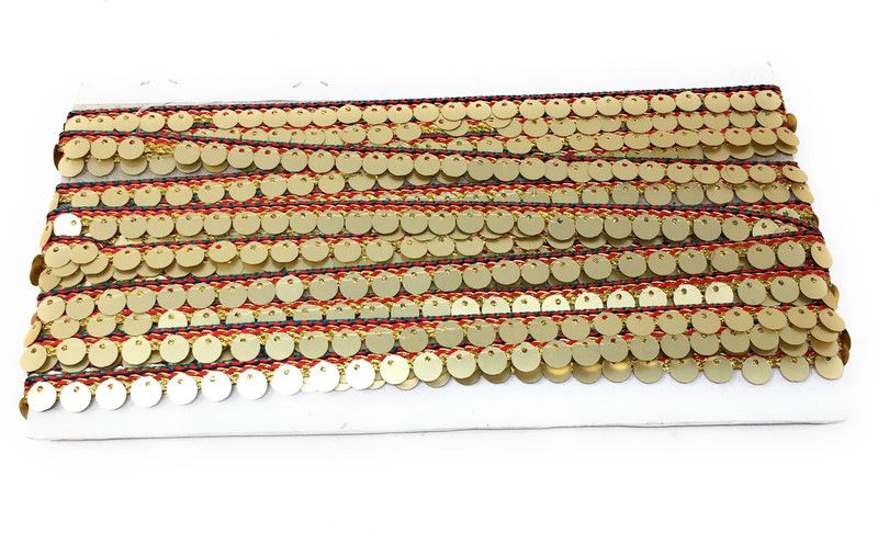 Inhika 9 Meters Lace Border Material, Sequence Embroidered, Polyester Fabric (1cm Wide, Multicolor) for saree dupatta lehenga blouse Lace Reel  (Pack of 1)