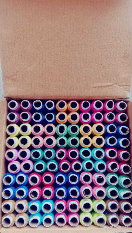 SMART SEWINGERS Multicolor Thread  (135 m Pack of100)