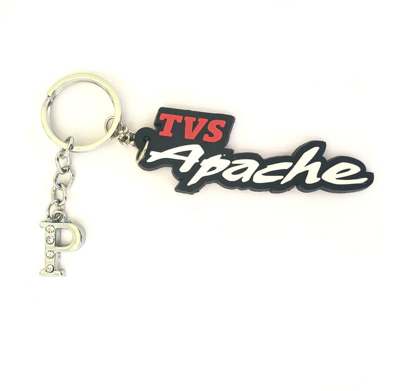 ShopTalk TVS Apache Rubber With Alphabet Letter P pack Of 2 Key Chain