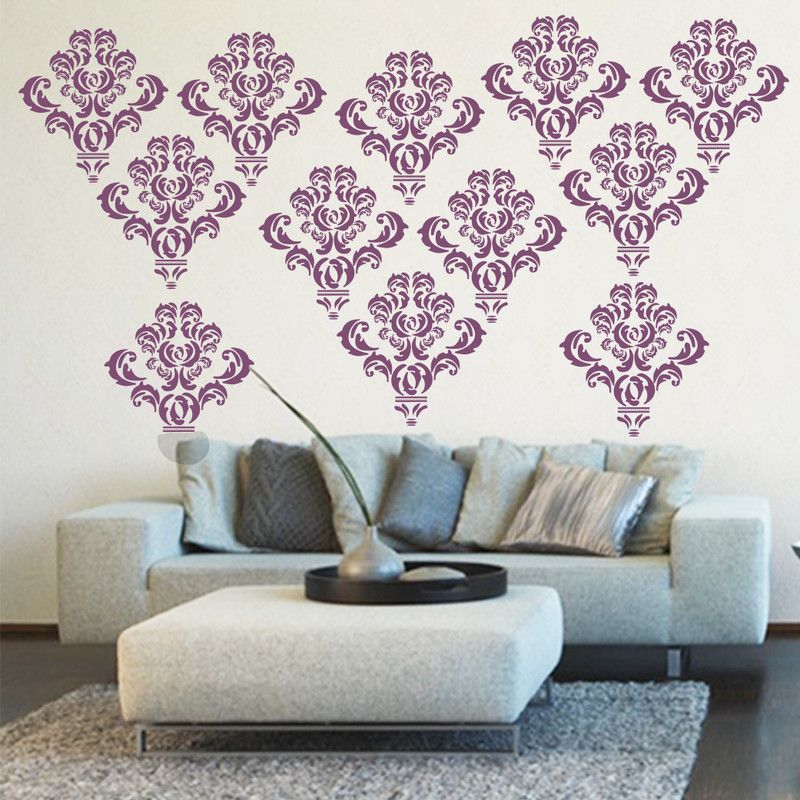 Arhat Stencils DAMASK ASR-E248 GLOSSY PVC Stencil  (Pack of 1, DESIGNER MOTIFF)