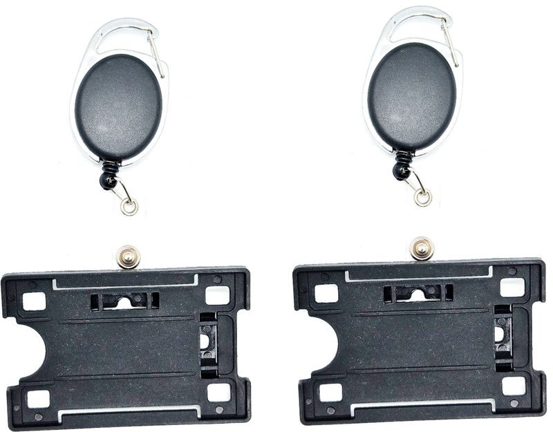 AKAN Plastic ID Badge Holder, ID Badge Reel  (Pack of 2)
