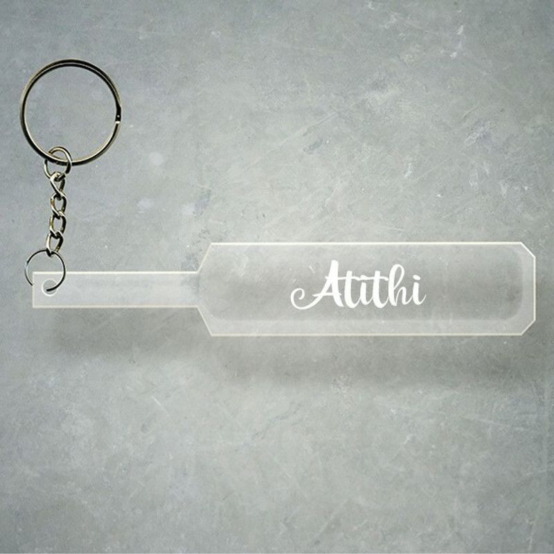 SY Gifts Cricket Bat Logo Design With Atithi Name Key Chain