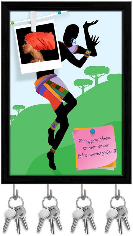 Artzfolio Ethnic Dance Involves Unity With Nature D3 Pinboard & Key Hooks Black12x17.1in Cork Bulletin Board  (Multicolor 12 x 17.1 inch (30 x 43 cms))