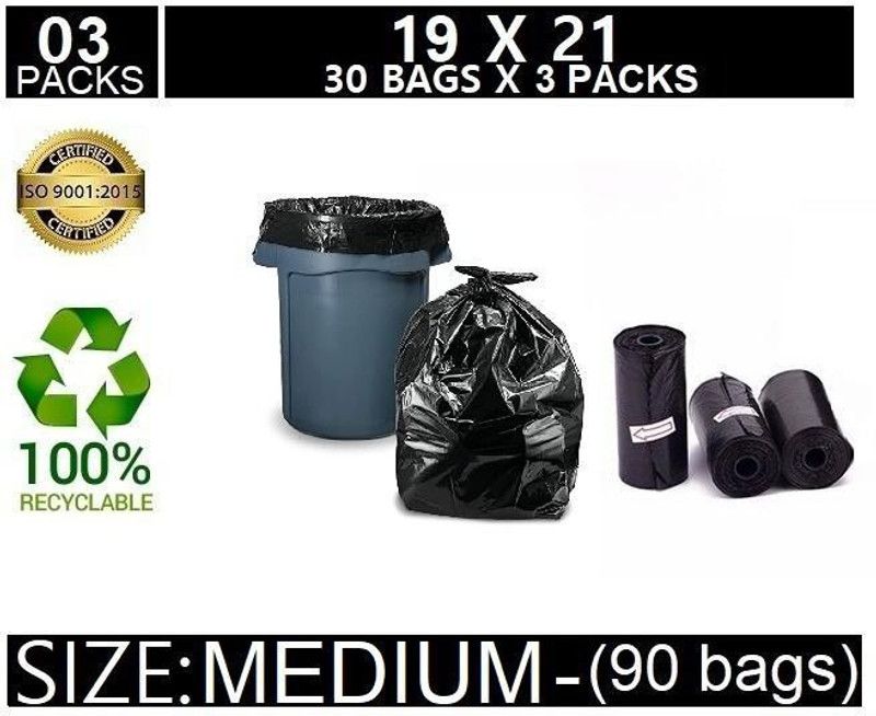 ShopeeBee 19X21 INCH (PACK OF 3) Medium 10 L Garbage Bag  (90Bag )