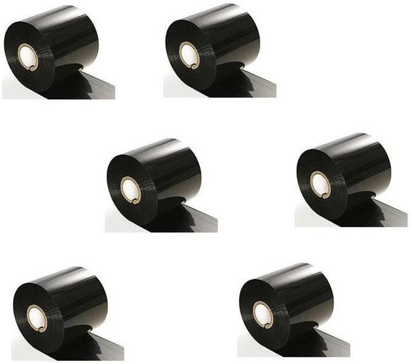 youtech 55 mm X 300 Meters,(2.17inchX300meters) Thermal Transfer Barcode Ribbon (WAX), Set of 6 Ribbon Non-adhesive Paper Label  (Black)