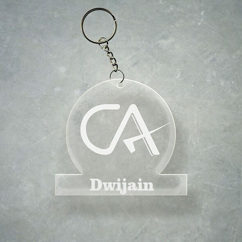 SY Gifts Chartered Accountant CA Design With Dwijain Name Key Chain