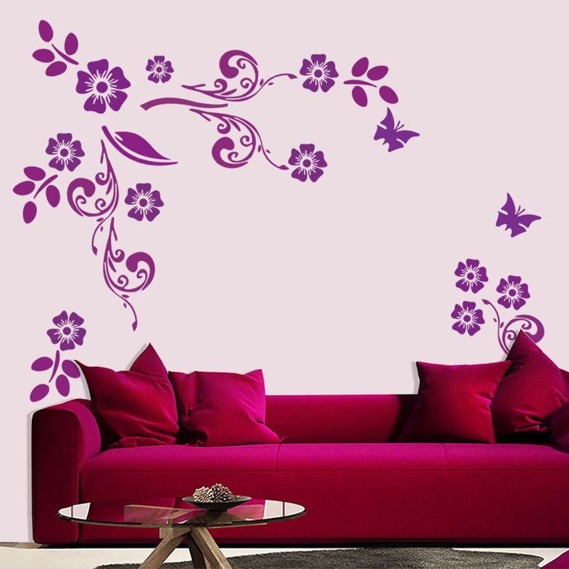 Arhat FLORAL & BUTTERFLY ASR-E207 GLOSSY PVC (Wall Décor & Art) Stencil  (Pack of 9, DESIGNER MOTIFF)