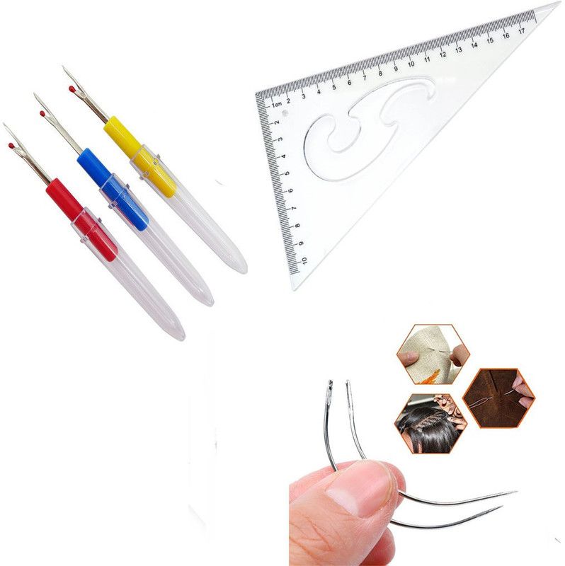 Crafts Haveli 3 Items Combo : 3 Seam Ripper, 2 Curved Needle & L Curve Sewing Kit