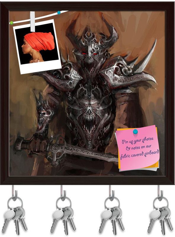 Artzfolio General Leading His Army In War D1 Pinboard & Key Holder Dark Brown Frame8x8.4in Cork Bulletin Board  (Multicolor 8 x 8.4 inch (20 x 21 cms))