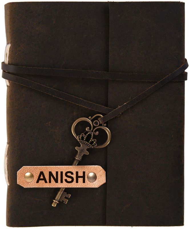 Rjkart ANISH embossed Leather Cover Diary With Key Lock A5 Diary Unruled 200 Pages  (ANISH)