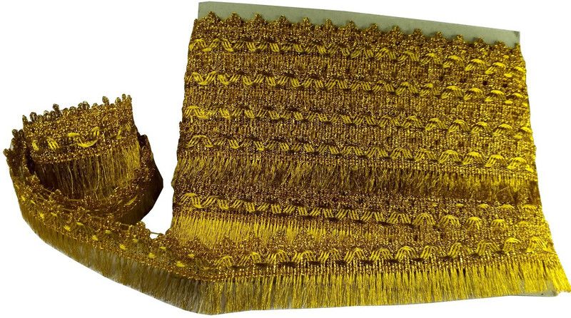 Utkarsh CWG0192 (20 Mtr Long) Roll of Golden Kiran Gota Patti Embroidery Trim Lace Border (4.5 Cm Width) for Saree,suit,dresses Embellishment,fashion Designing,craftworks Lace Reel  (Pack of 1)