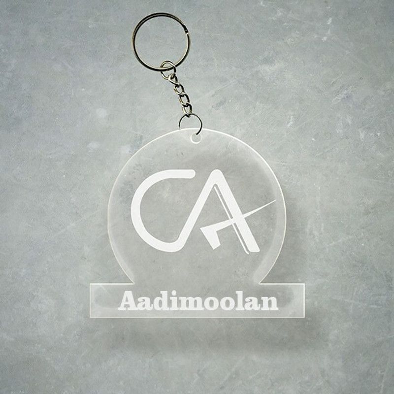 SY Gifts Chartered Accountant CA Design With Aadimoolan Name Key Chain