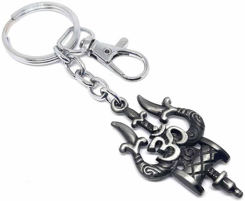 Aura Shiva Mahadev Mahakaal Om Trishul Keychain For Boy Friend Bike Women Men Metal Key Chain