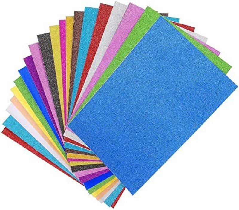 Eclet A4-10 Sheet Glitter Sheets (A4 Size) Art & Craft Glitter Sheet Paper (Colour Sheet) for Craft,Multicolor A4 200 gsm Coloured Paper  (Set of 180, Multicolor)