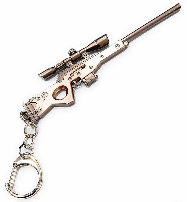 SHIBU Best Quality PUBG Gun Keychain AWM Metal Fortnite Gun Keychain (New Design) Key Chain