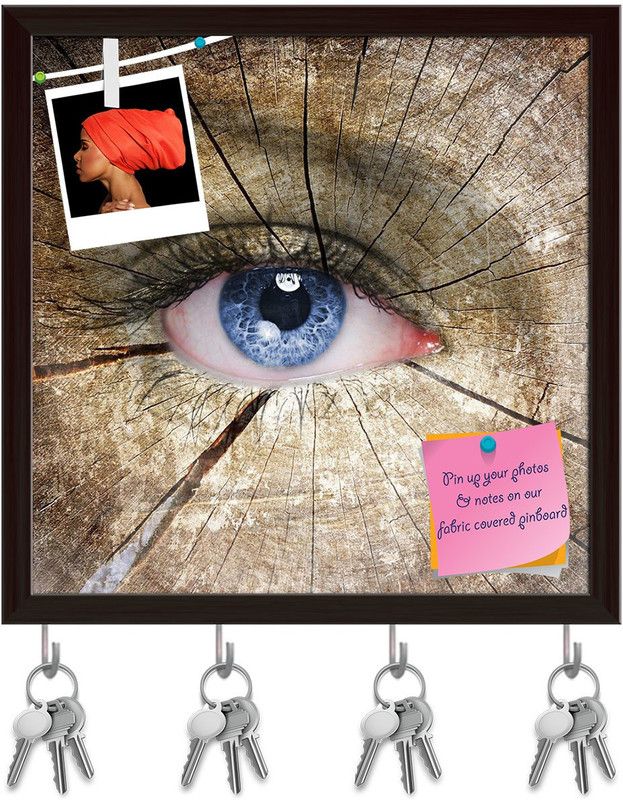 Artzfolio Old Tree Pattern On Woman Face Pinboard & Key Holders Dark Brown Frame20x20inch Cork Bulletin Board  (Multicolor 20 x 20 inch (51 x 51 cms))