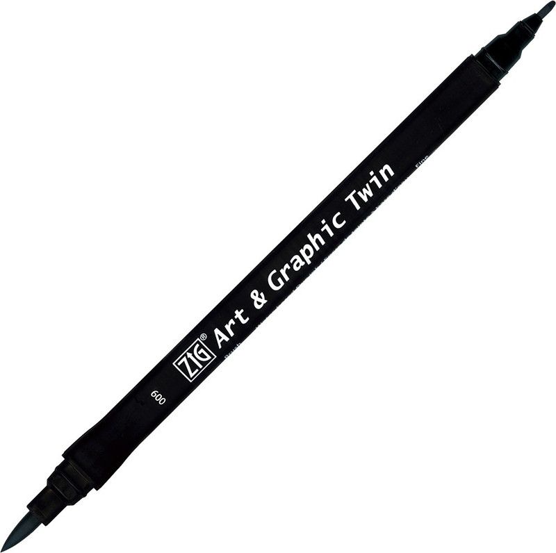 Zig ART & GRAPHIC TWIN TUT-80 009 BLACK  (Set of 1, Black)