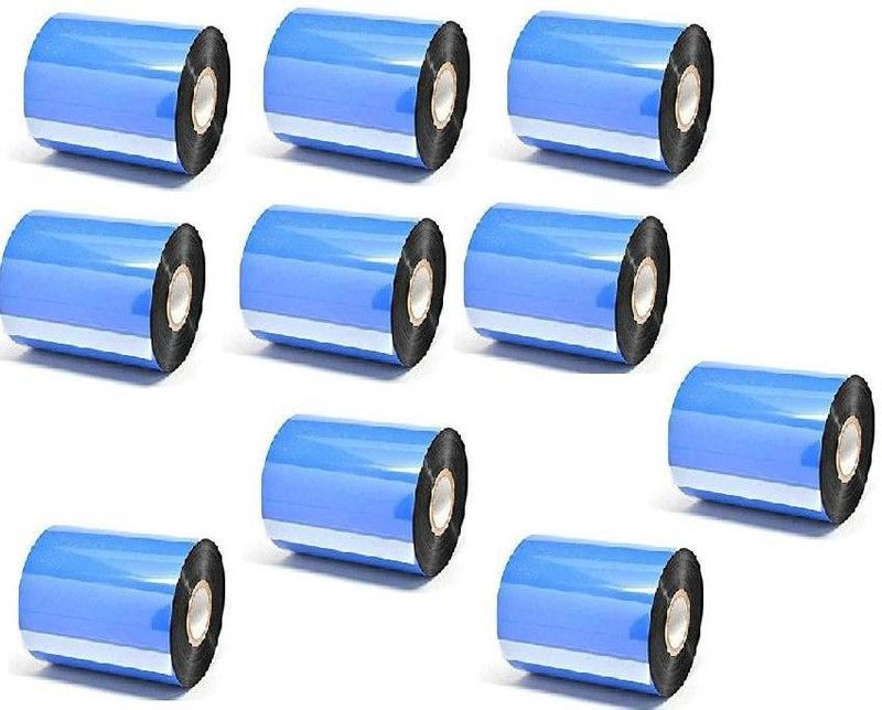 youlogic 55x300mtr Wax Resin Ribbons Ink Barcode Labels ink Hight Quality Pack of 10 paper Paper Label  (Black)