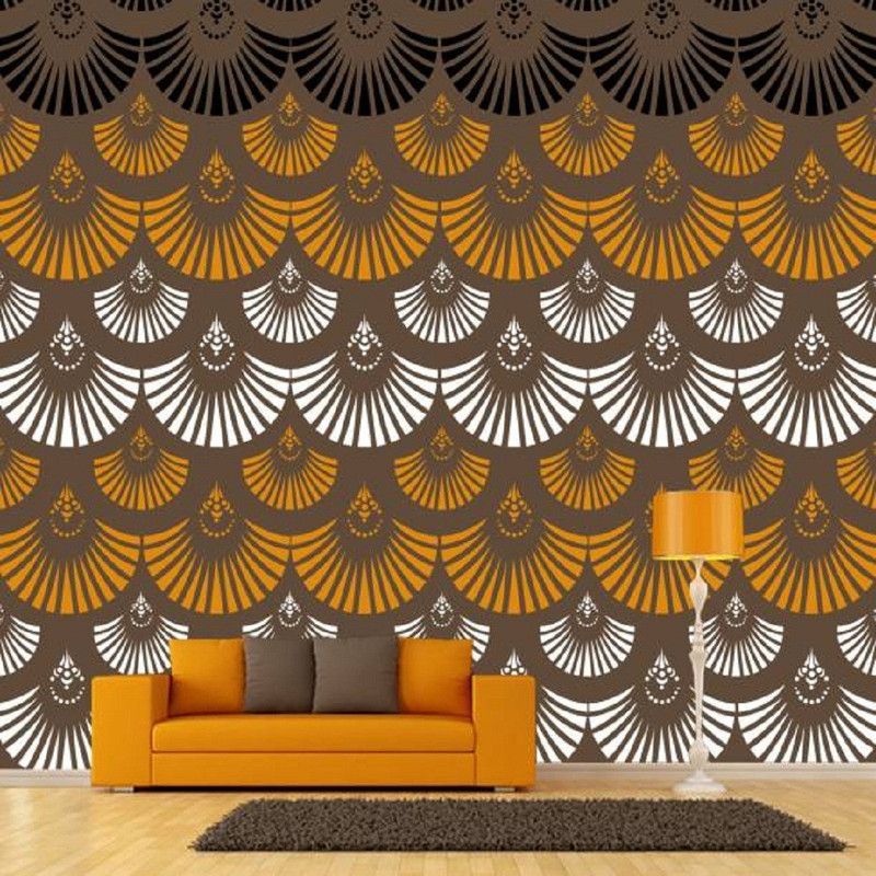shine interiors Vinayl Reusable Wall Stencil Size (16*24 Inch) Vinayl Reusable Stencil  (Pack of 1, Damask)