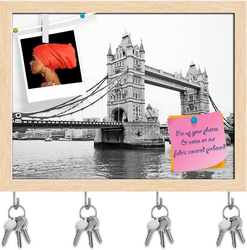 Artzfolio Tower Bridge At Night In London England Pinboard Natural Brown 15.7x12in Cork Bulletin Board  (Multicolor 15.7 x 12 inch (40 x 30 cms))