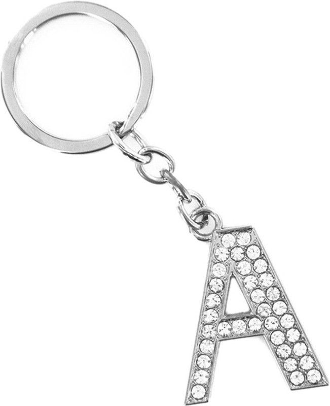 GELILIA A Alphabet Crsystal Studded Gift Key Chain