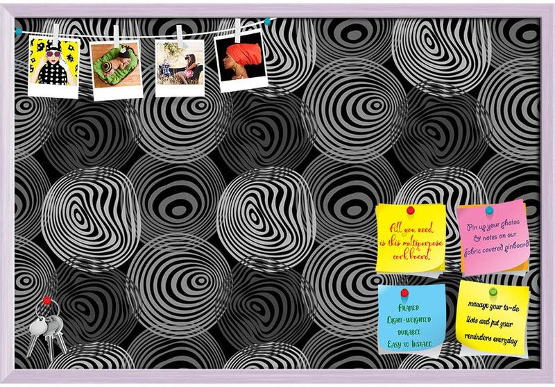 Artzfolio Fashion Circles Notice Pin Board White Frame 18 x 12 inch (46 x 30 cms) Cork Bulletin Board  (White Frame 18 x 12 inch (46 x 30 cms))