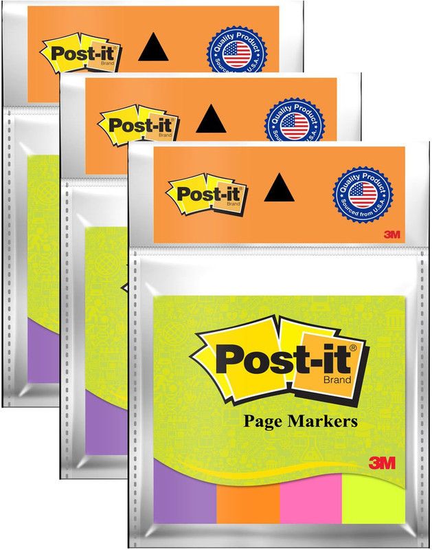 Post-It Marker 200 Sheets Pop-up, 4 Colors  (Set Of 3, Multicolor)