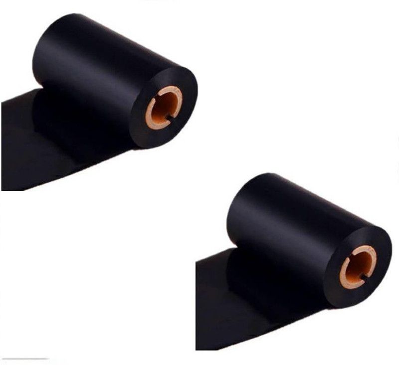 youtech 80 mm X 300 Meters, (3.15inchX300meters) Thermal Transfer Barcode Ribbon (WAX), Set of 2 Ribbon Non-adhesive Paper Label  (Black)
